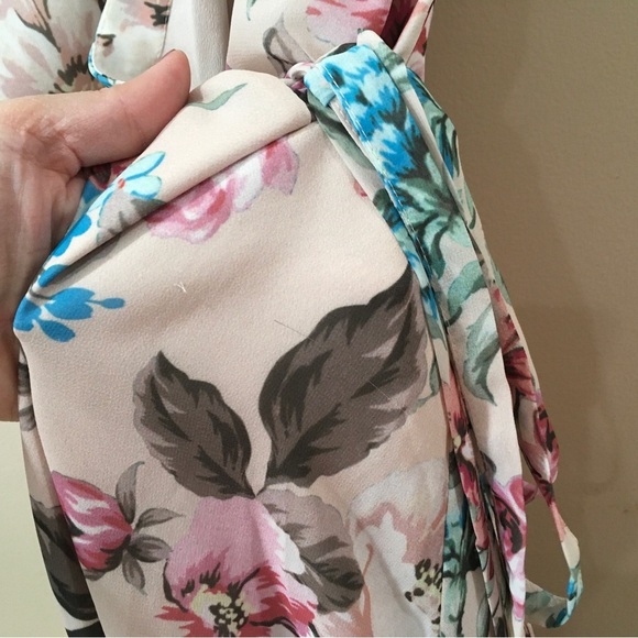 Yumi kim floral printed wrap long maxi dress swept away pink size Xs - Picture 9 of 10